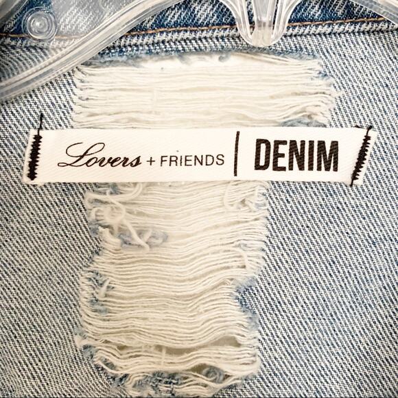 Lovers + Friends James Distressed Denim Jacket Small - Picture 4 of 8